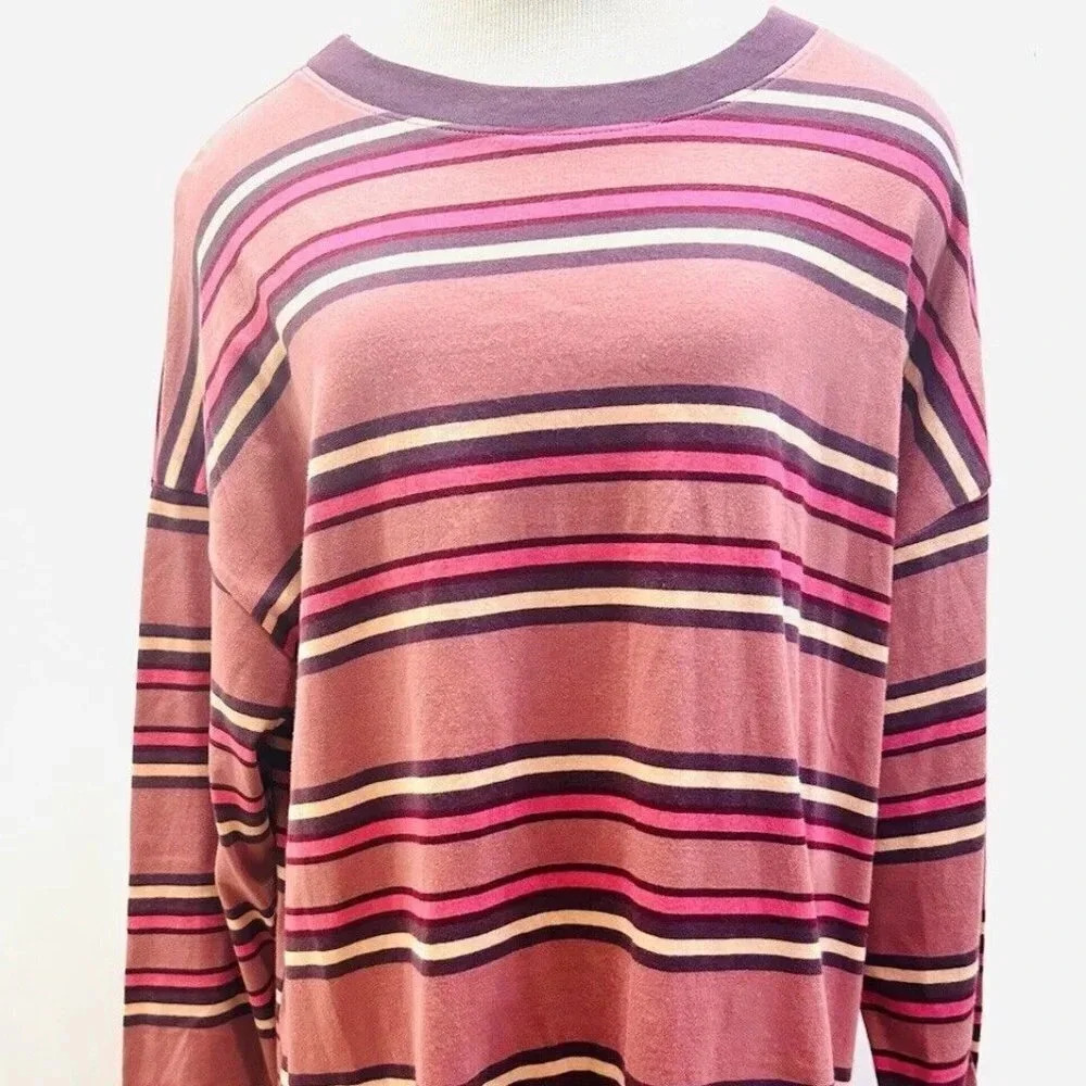 NWT SO GOODS FOR LIFE Women Long Sleeve Pullover Crew Neck Striped Shirt Size 2X